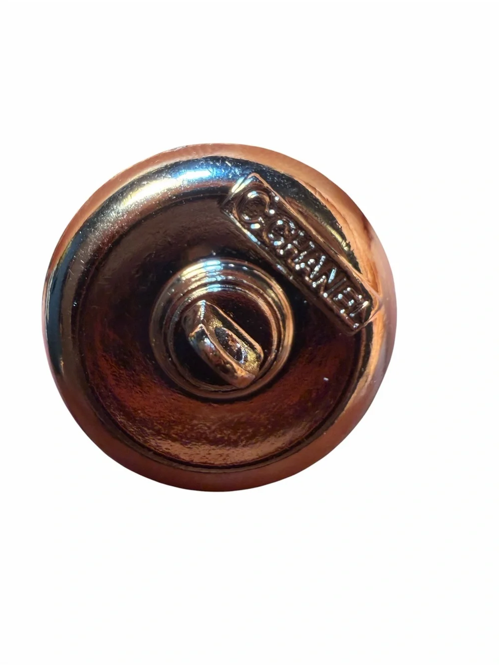CHANEL Cream Enamel Swallow Buttons with Crystal Silver Trim